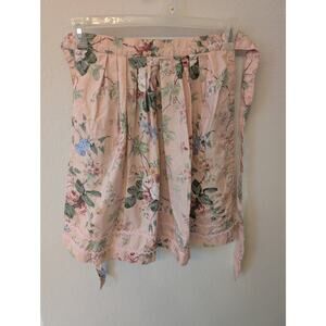 Handmade Pink Floral Pleated Embellished Apron Y2K Cottagecore Tie Back